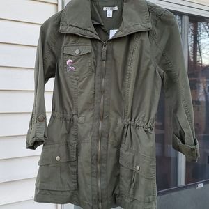 🛍Francesca's mi ami olive embroidered jacket, sz S. Never worn